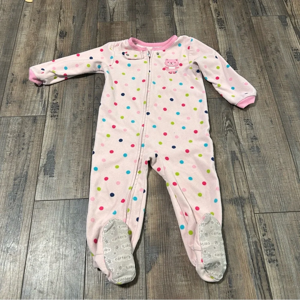Lot of 4 Carter's Toddler‎ Girl Fleece Footed Pajamas, 24 Months Animals